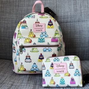 Loungefly Disney Princess Cakes Mini Backpack and Wallet set